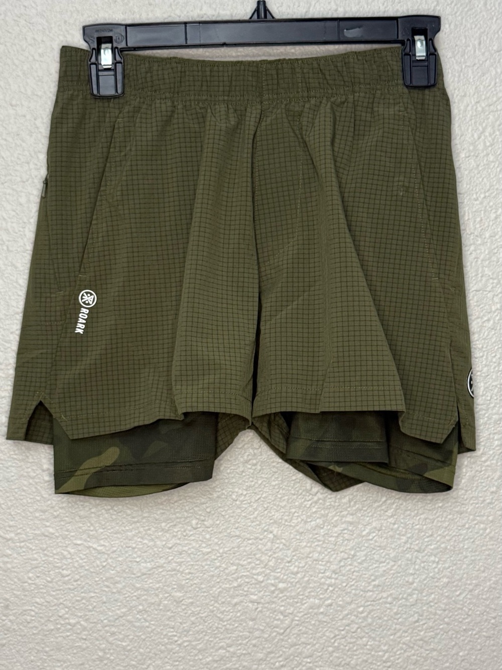 Roark | Bommer 3.5” Running Shorts | Olive Green | Size XS - Picture 3 of 6